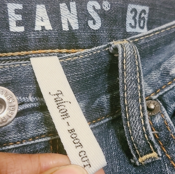 Guess Jeans | Men's Distressed Falcon Bootcut Jeans (Size 36 x 32) - Picture 6 of 15